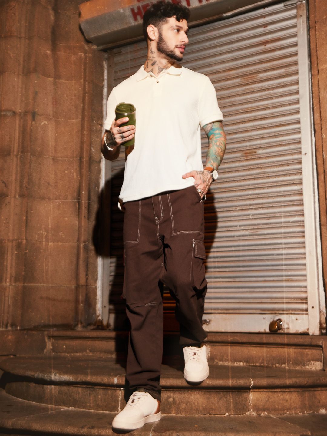 Buy Solids Teak Mens Cargo Pants Online