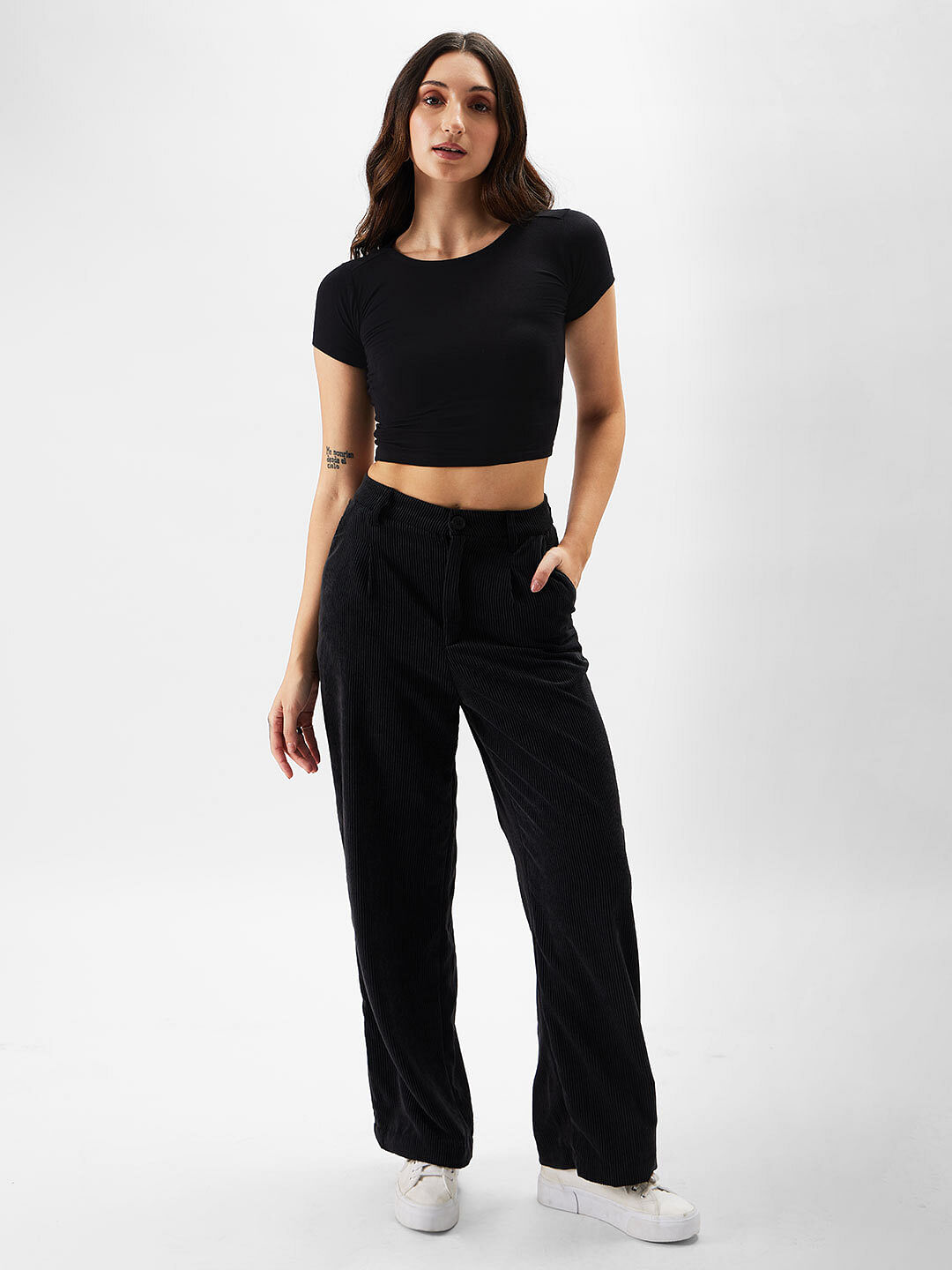 Buy Solids: Black Women's Cropped Tops online at The Souled Store