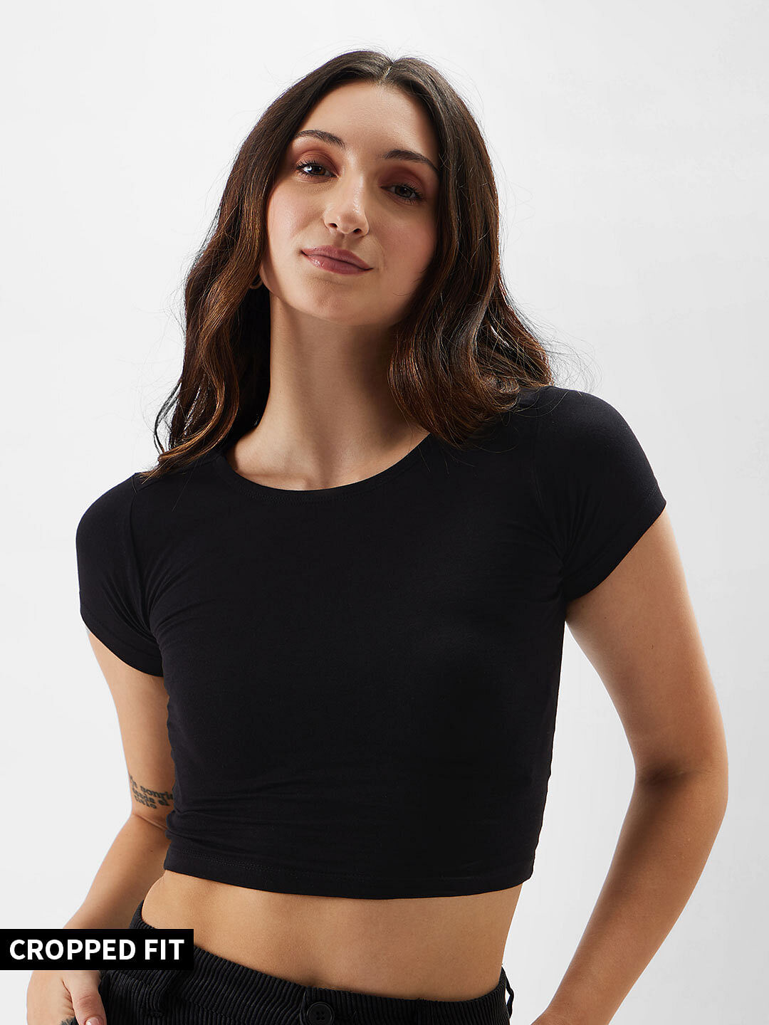 Buy Solids: Black Women's Cropped Tops online at The Souled Store