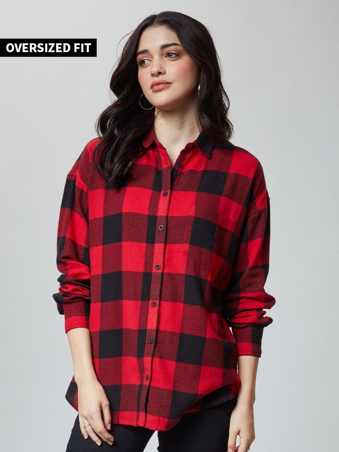 Buy Checks Black And Red Shirt Womens Online