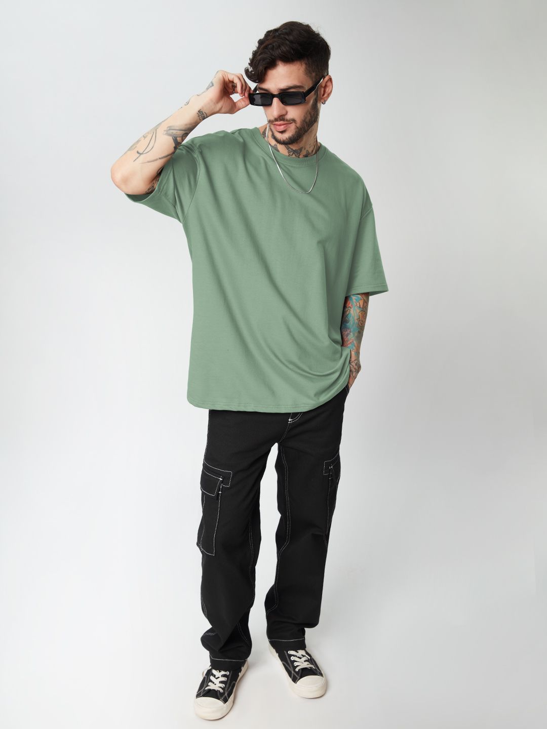 Solids: Jade Green Oversized T-Shirts price