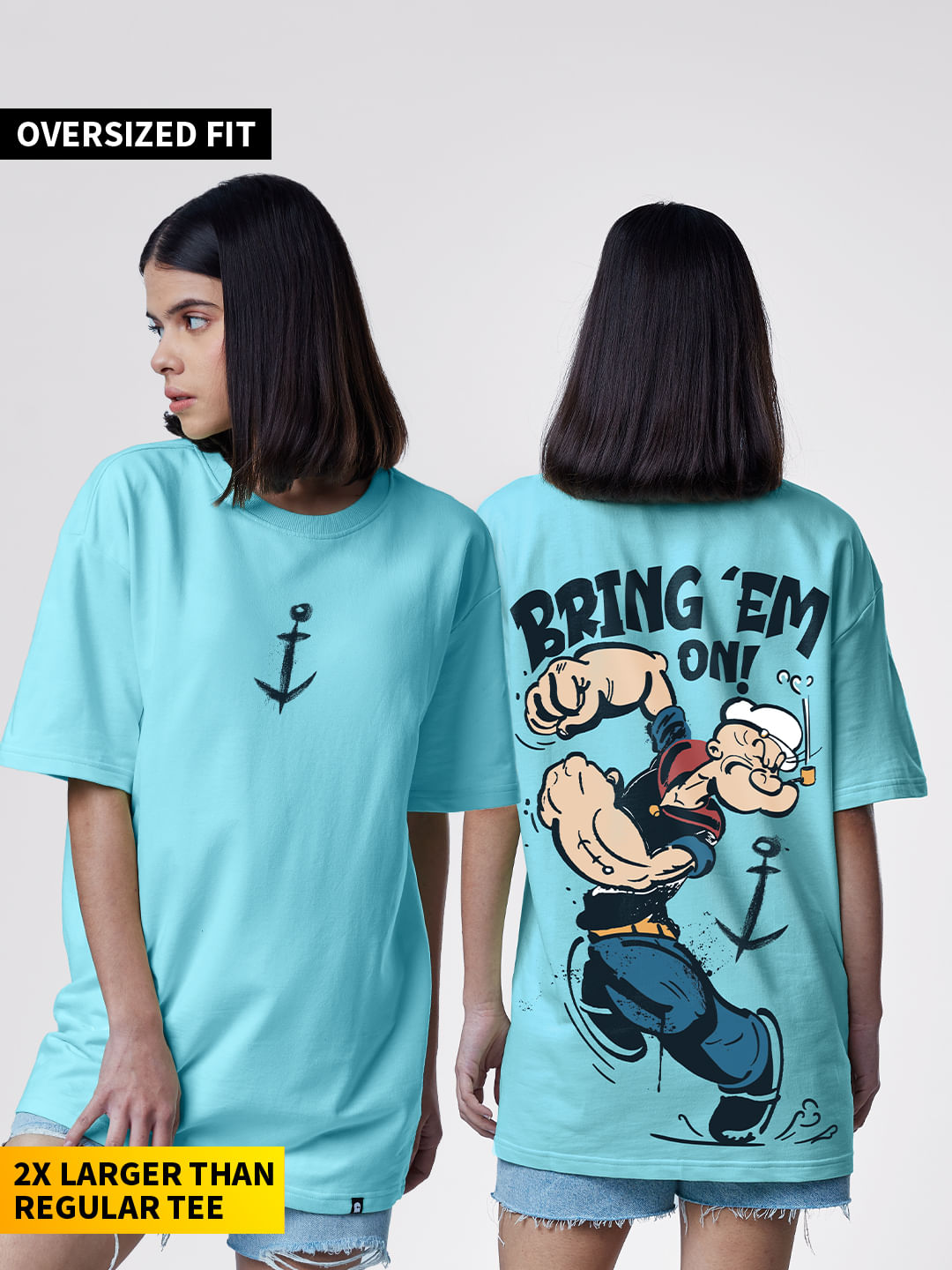 Buy popeye bring em on women boyfriend t shirts online