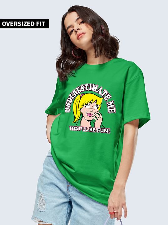 Buy Archies Underestimate Me Womens Oversized T Shirt Online