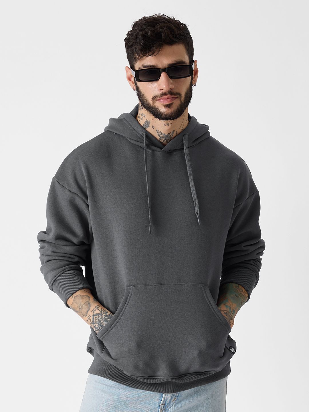 Buy Solids Charcoal Hoodie Online