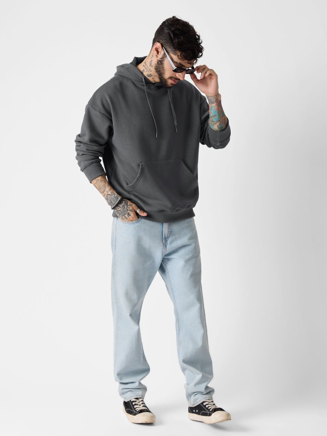 Buy Solids Charcoal Hoodie Online