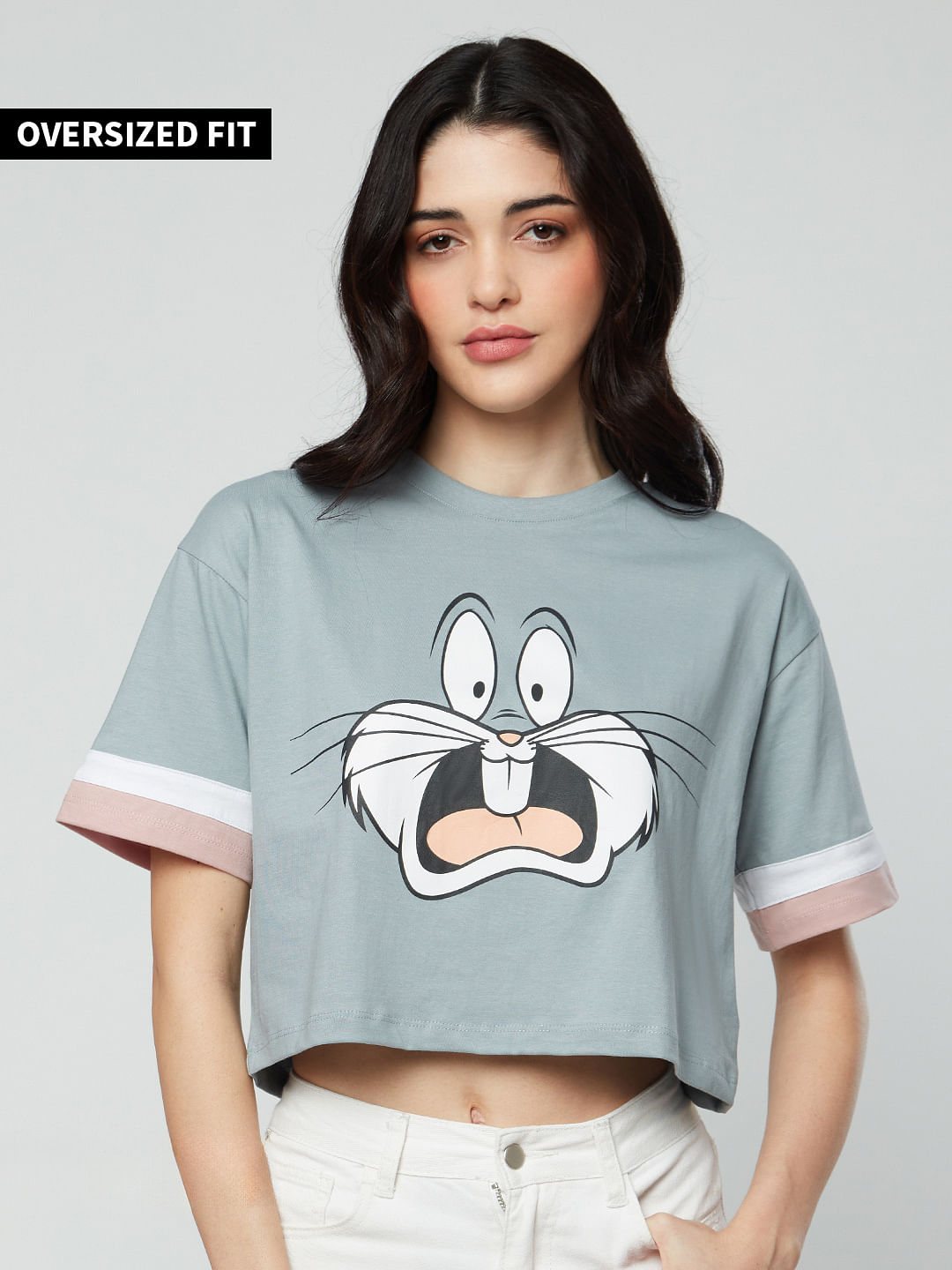 Buy Official Looney Tunes Bugs Saw What Women Oversized Cropped T 