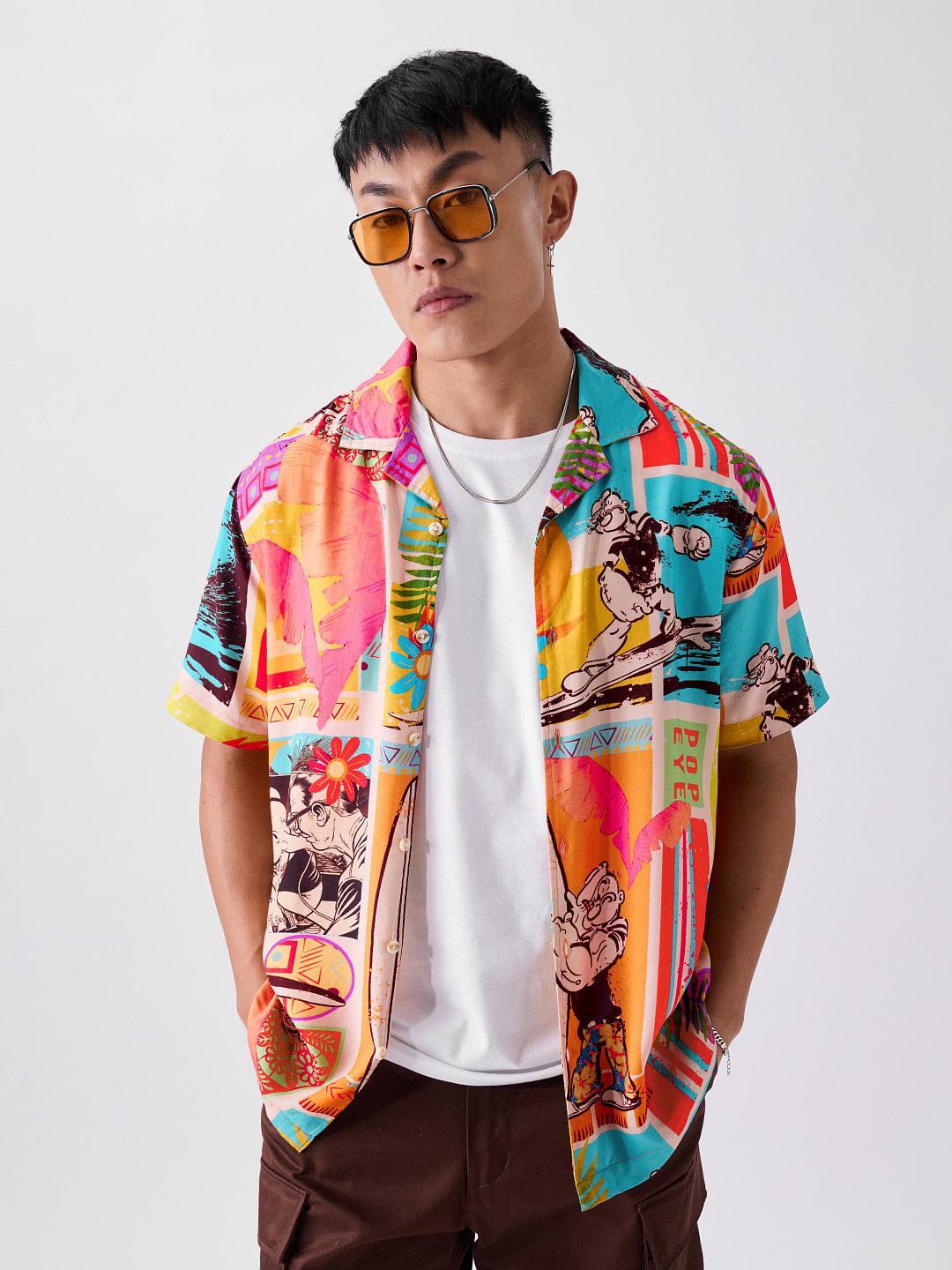 Buy Popeye: Surfing Men Hawaiian Shirt Online