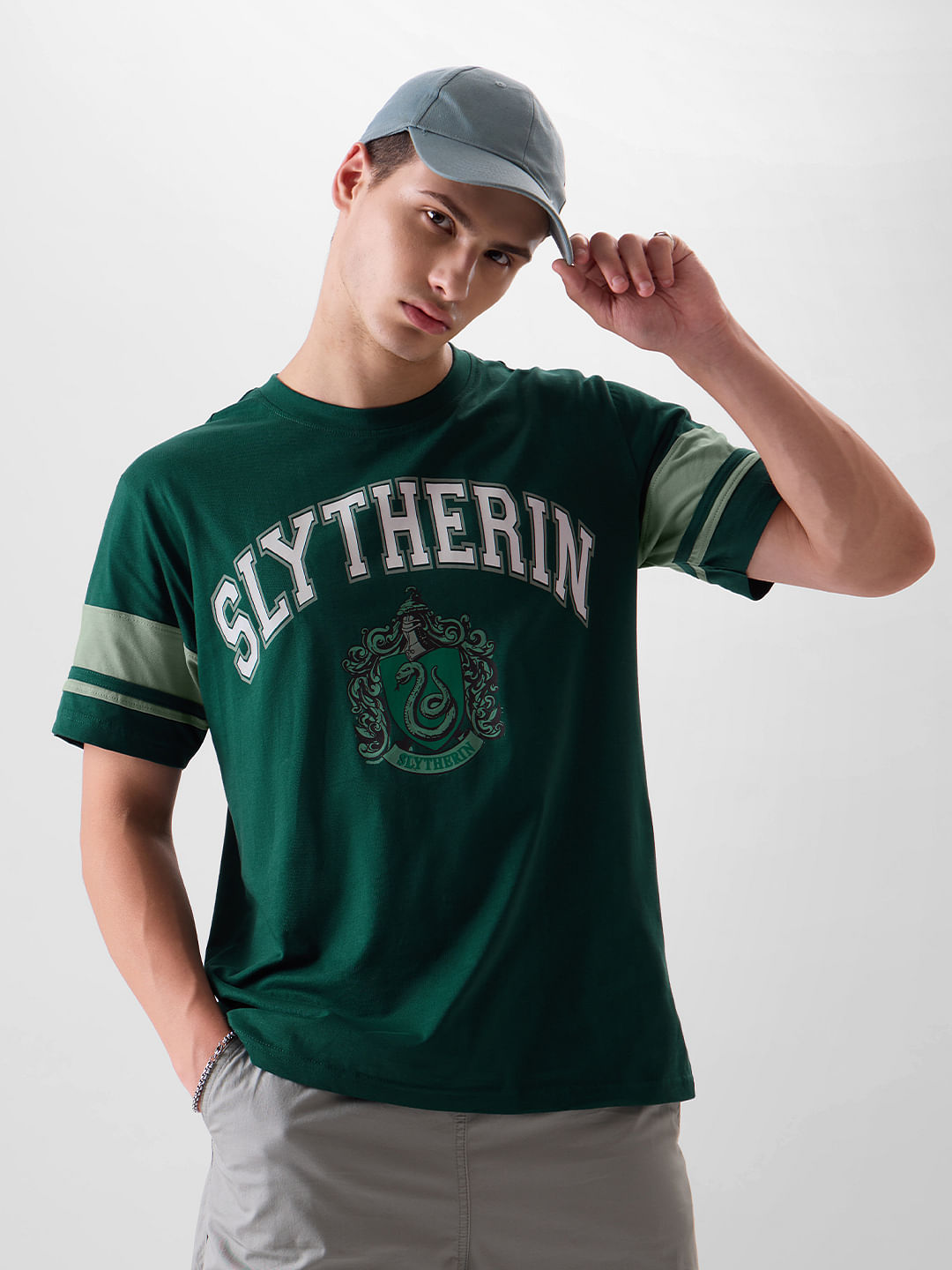 ★ SPAO★ Harry Potter Striped Short Sleeve T-Shirt GREEN S SPAO x Harry Potter - Slytherin Short Sleeve T-Shirt – Harumio