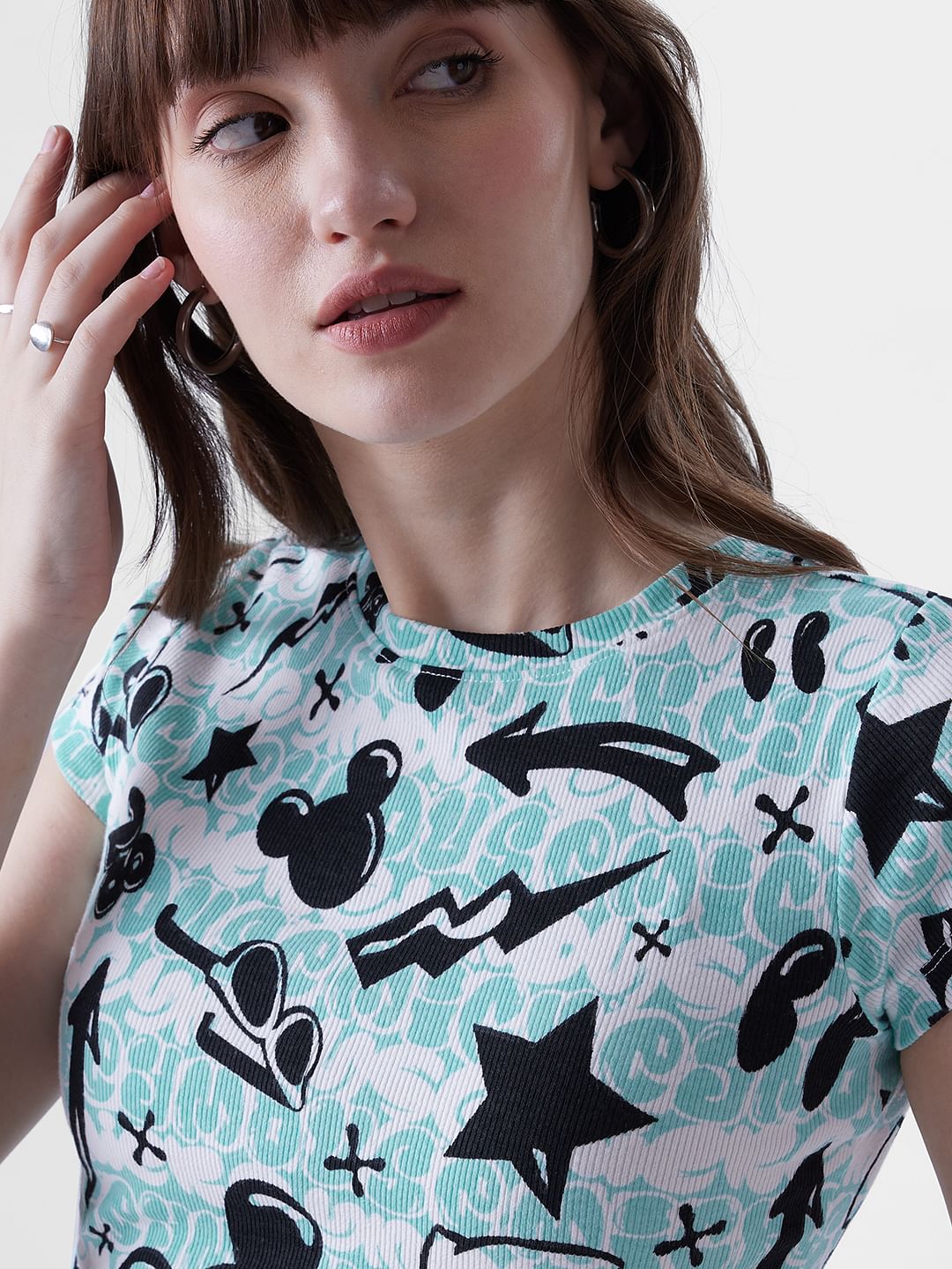 Buy Mickey Mouse Doodle Women Cropped Tops Online At The Souled Store