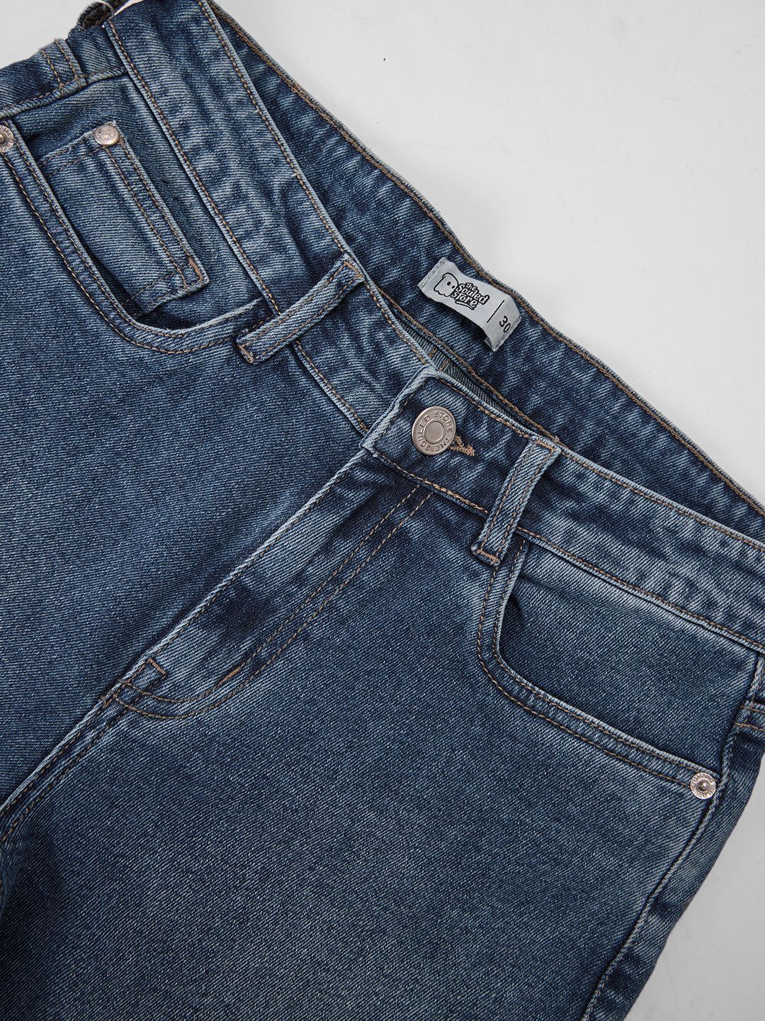 Buy Solids Mid Blue (Slim Fit) Men Jeans Online