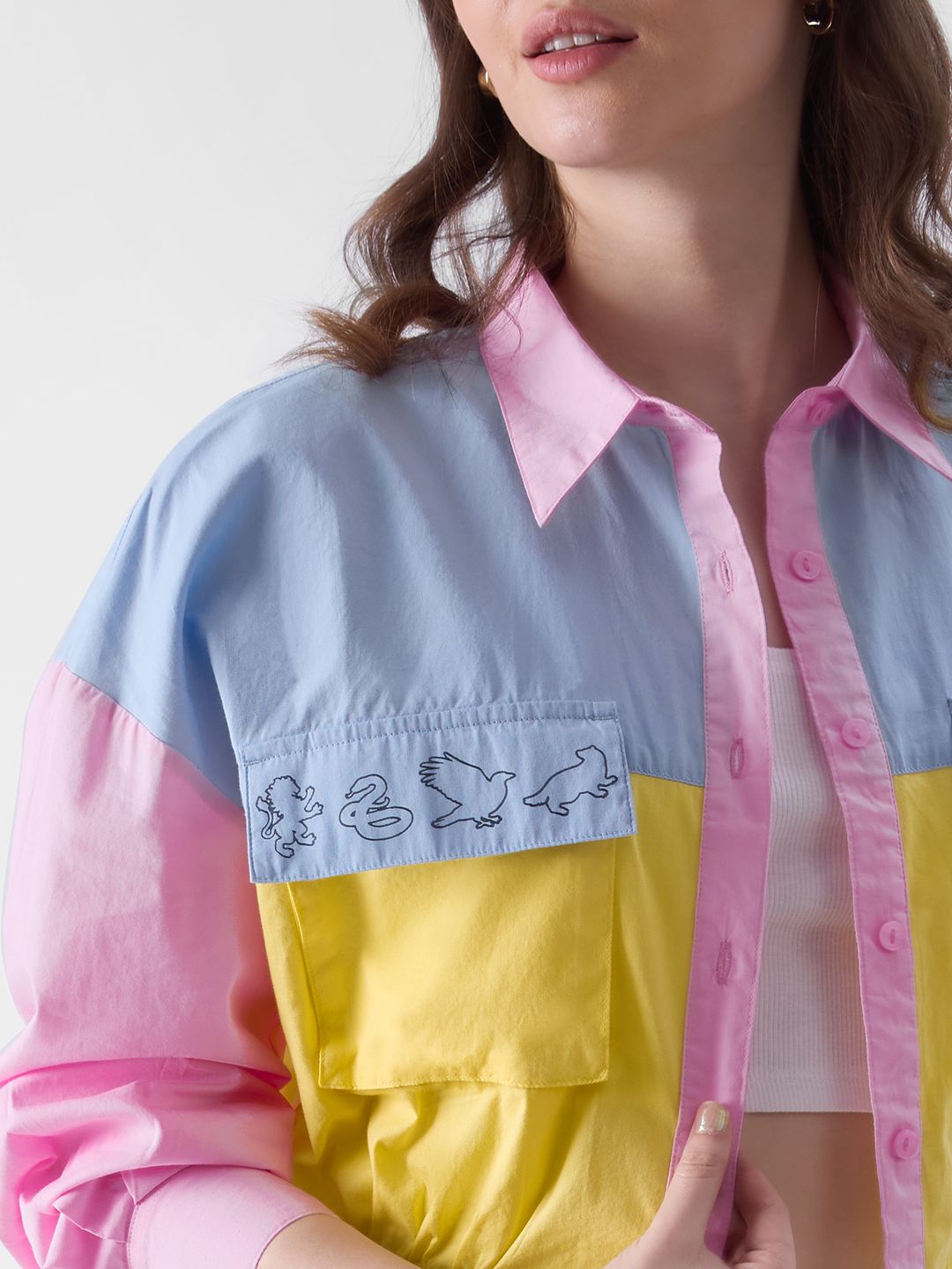 Harry Potter: Hogwarts Women Oversized Cropped Shirts price