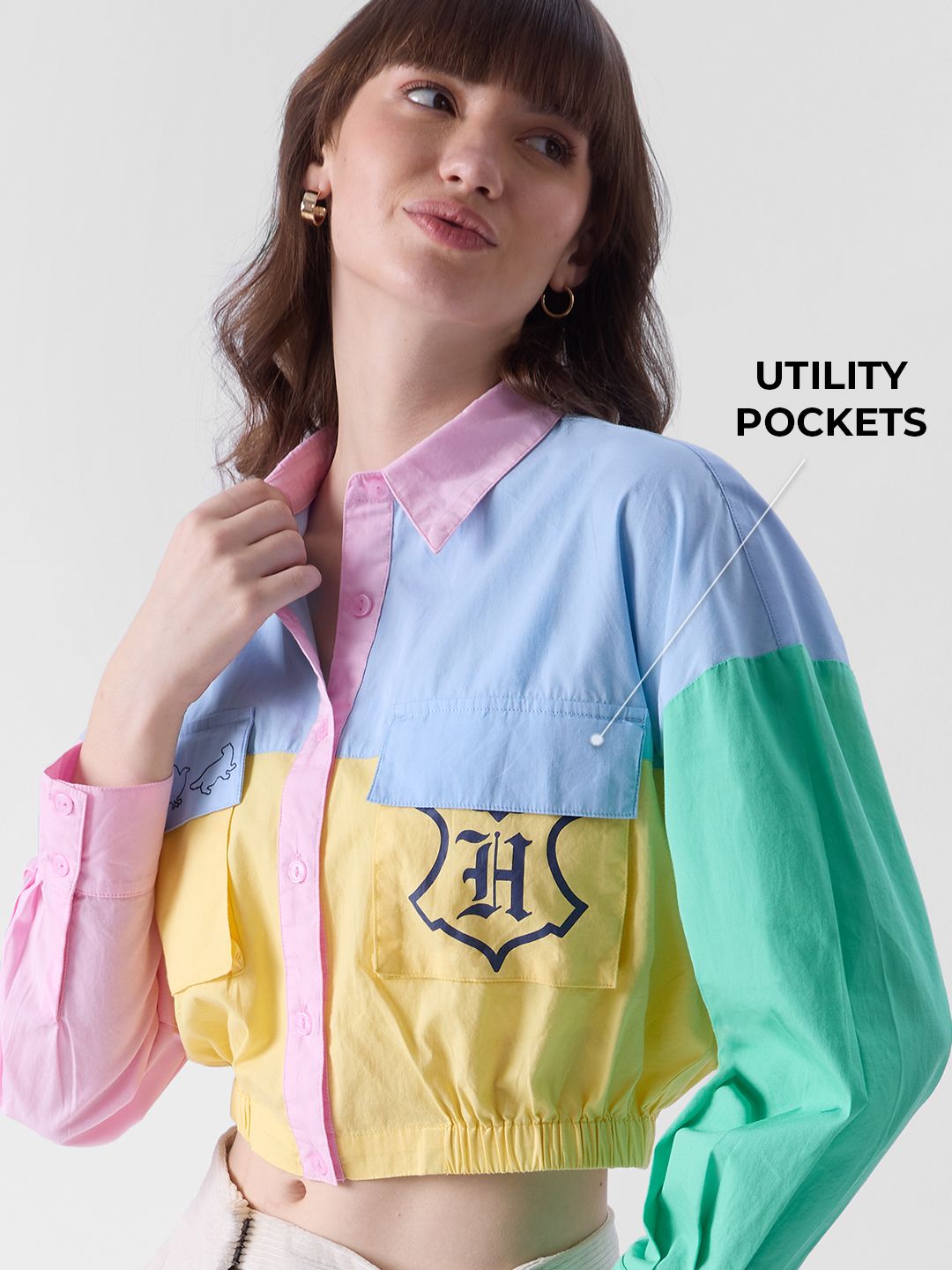 Harry Potter: Hogwarts Women Oversized Cropped Shirts online
