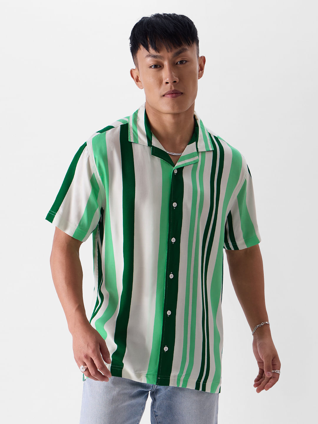 Buy Stripes: Forest Hawaiian Shirt Online at The Souled Store.