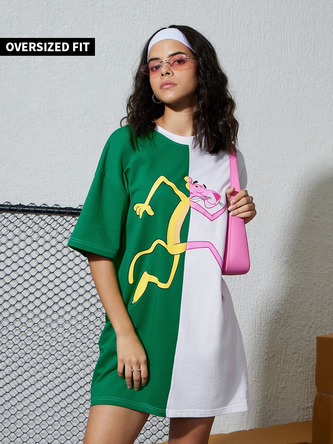 Buy The Pink Panther In Trouble Women Oversized Tshirt Dress Online