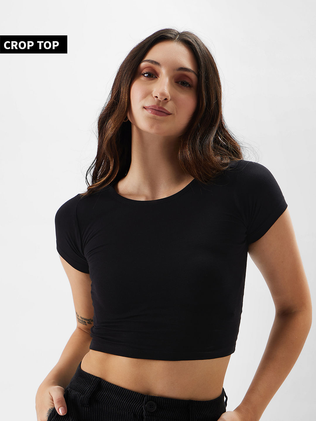 Buy Solids Black Womens Cropped Tops Online At The Souled Store 6850
