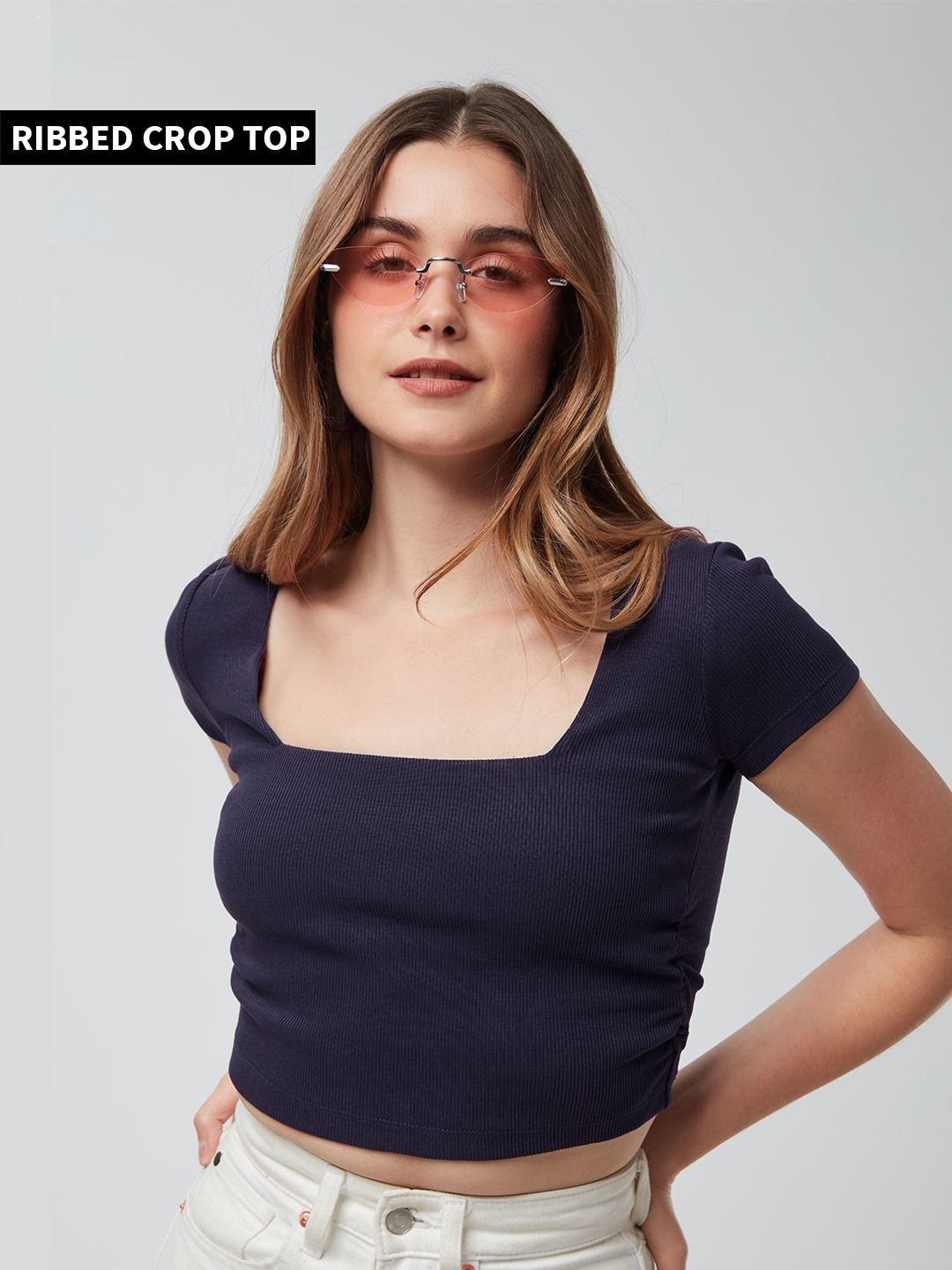 Buy Solids Berry (SquareNeck) Women's Crop Tops online at The Souled