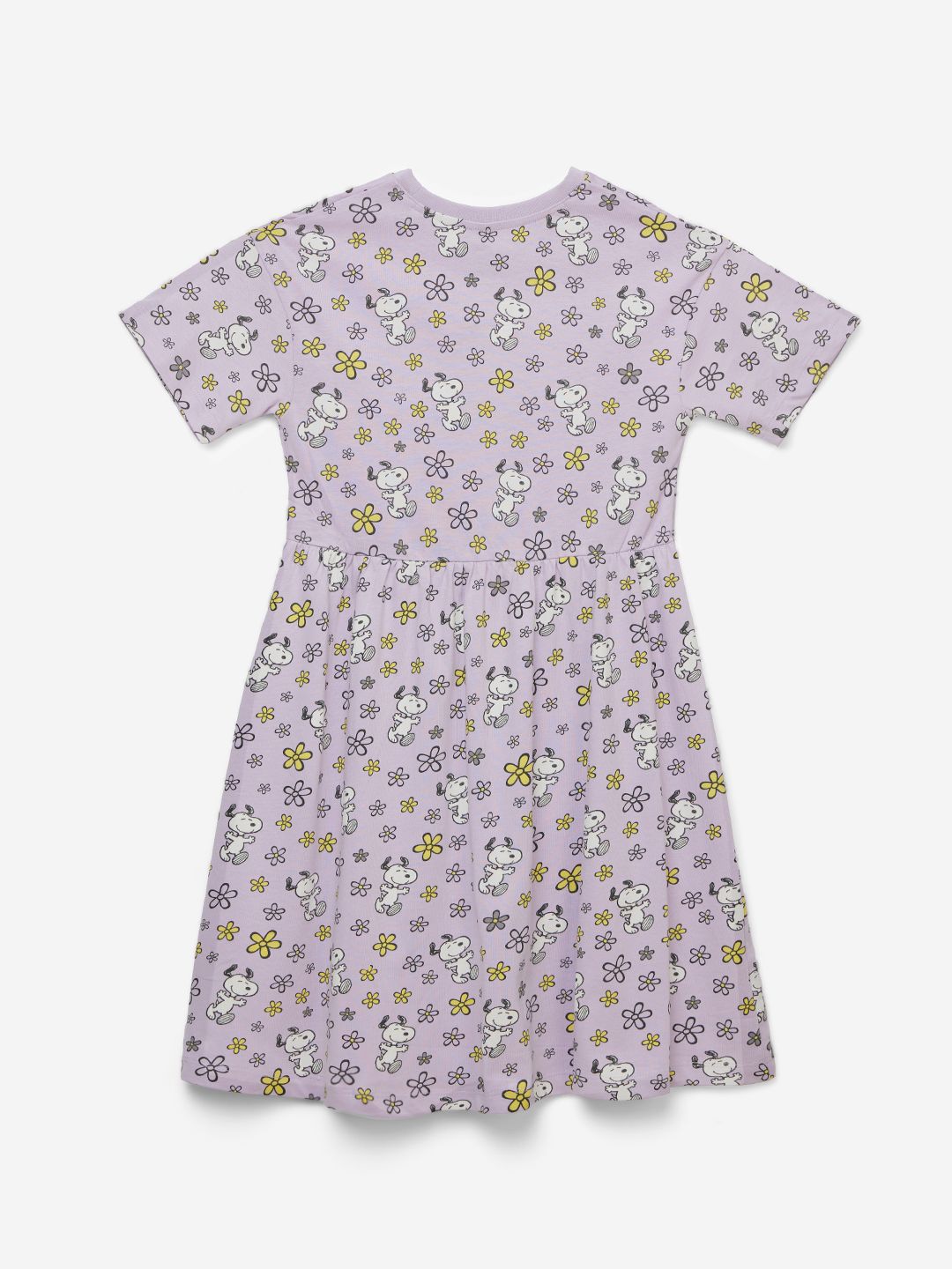 Buy Peanuts Snoopy Floral Pattern Gathered Dress Online