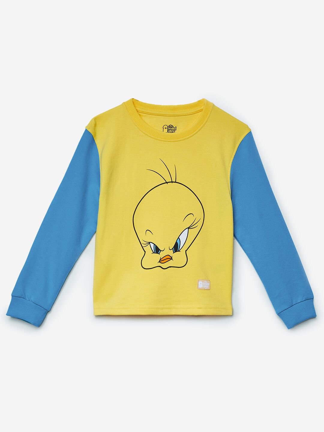Vintage 1980'S Looney Tunes Tweety character sweatshirt, size M, men's unclear blue type Vintage Second Hand