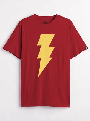 T-Shirt DC Comics SHAZAM - Taille XL - Rouge Et Or - 100% Coton - Neuf Avec étiquettes