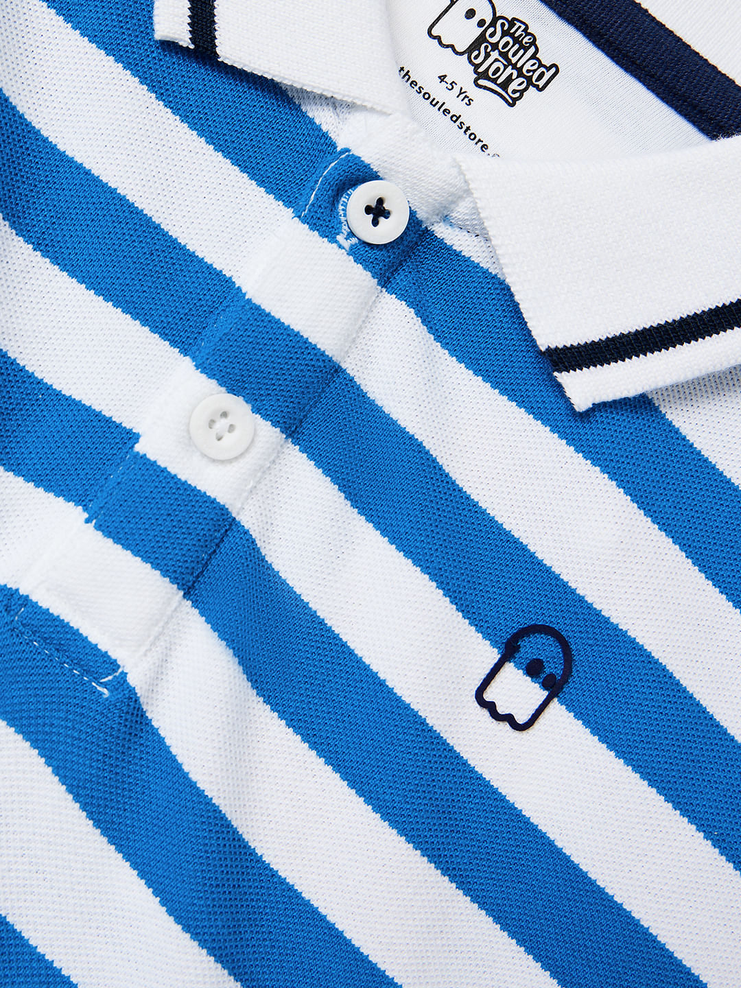 Buy Striped Polo: Malibu Blue Boys Polo T-shirt Online