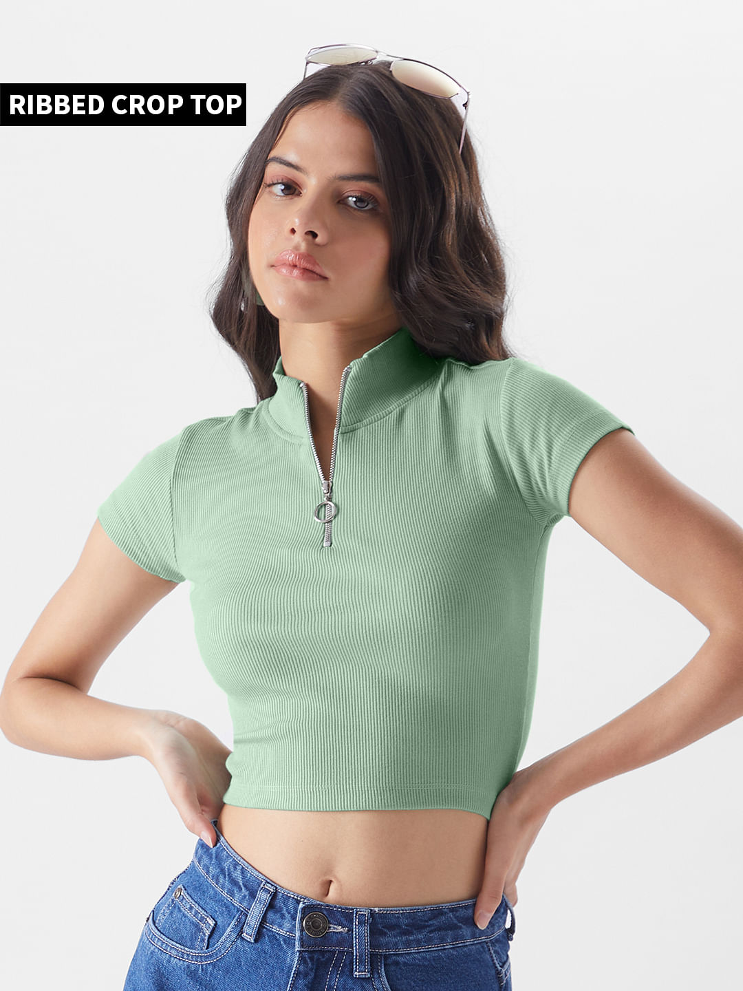 Buy Solids: Jade Green Women's Cropped Tops online at The Souled Store