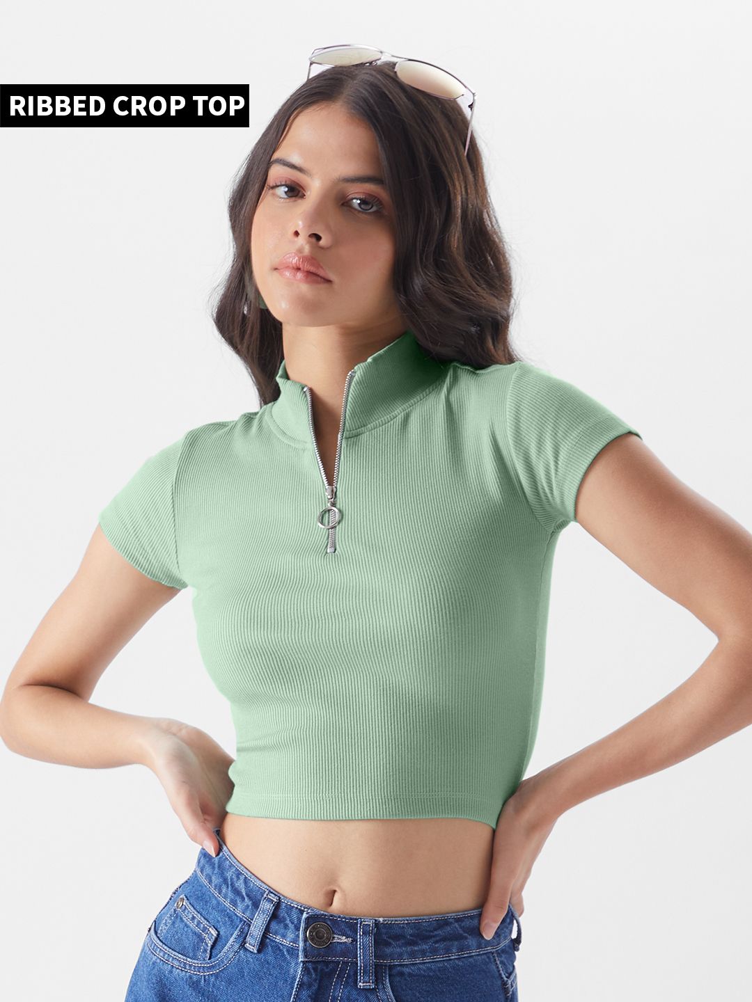 Buy Solids Jade Green Women's Cropped Tops online at The Souled Store