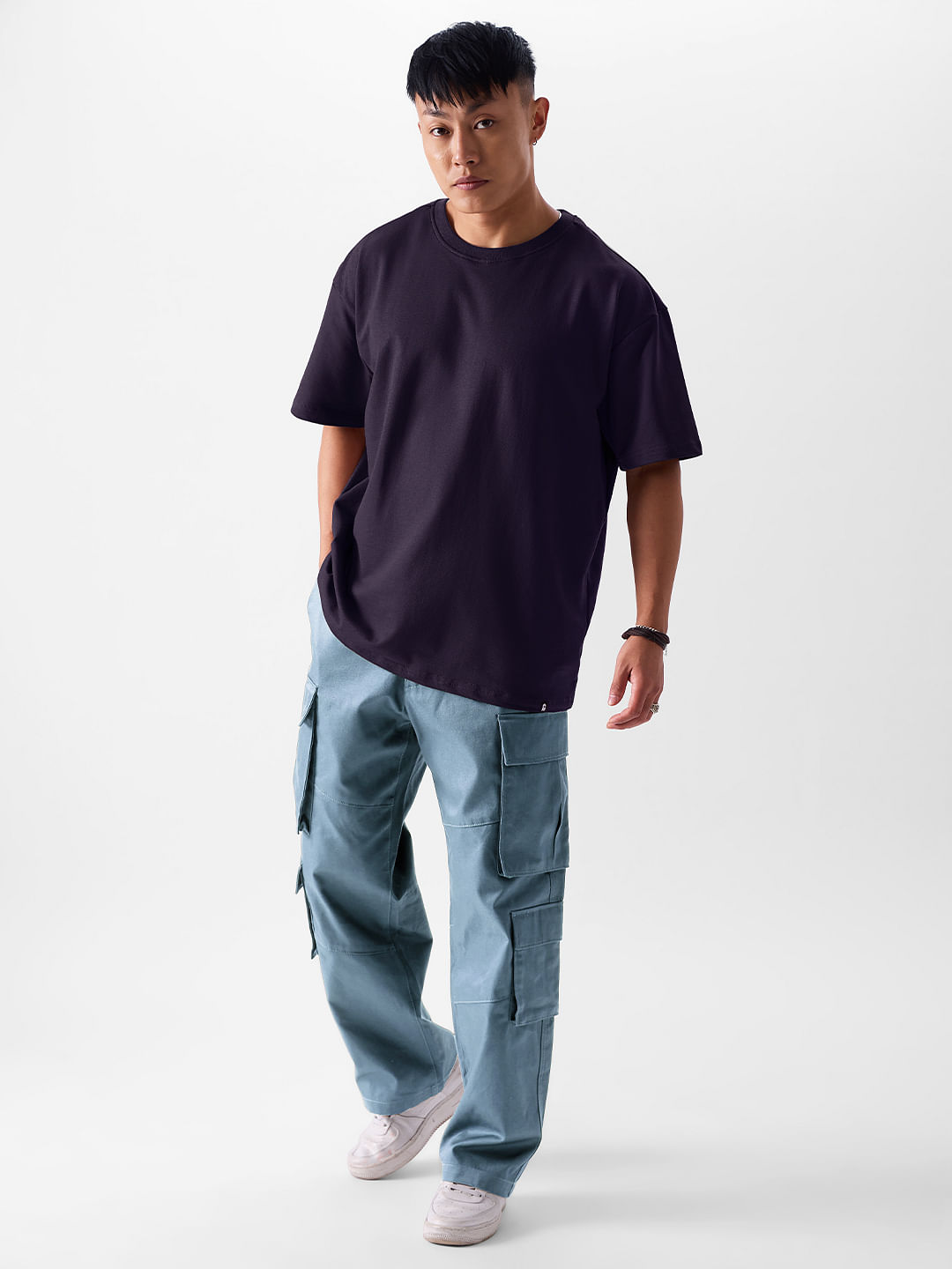 Buy Solids: Berry Oversized T-Shirts Online