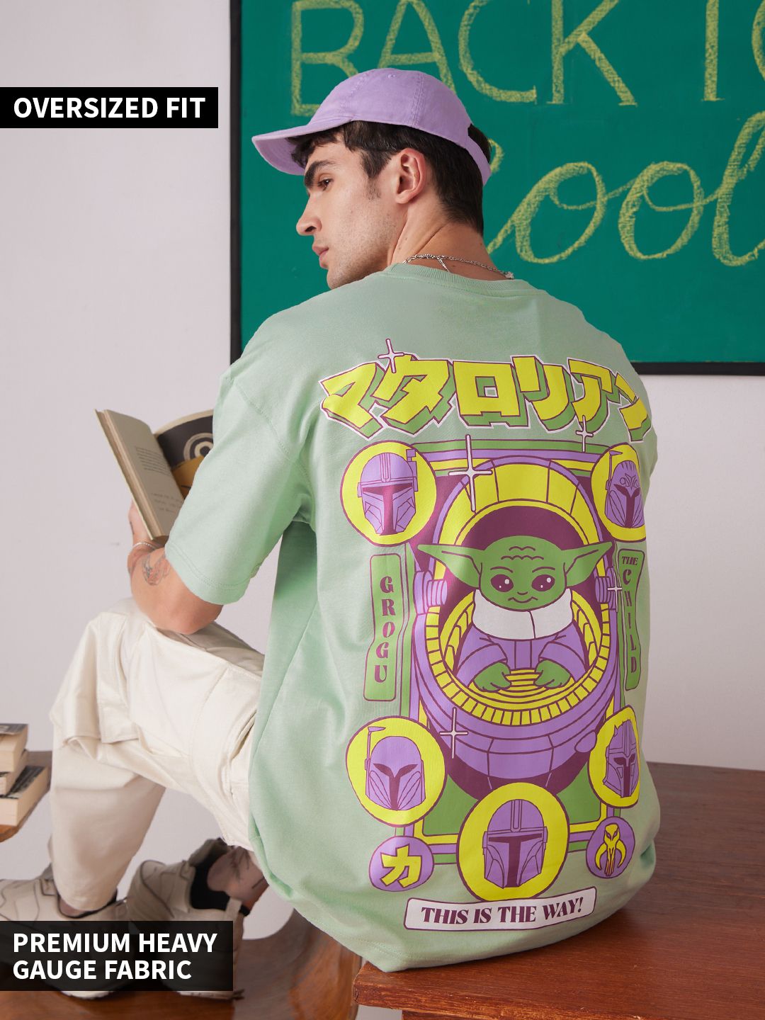 Cotton Soul Maglietta Uomo Star Wars: Mandalorian Grogu 'Protect Attack Nap Snack' - Nera, Cotone