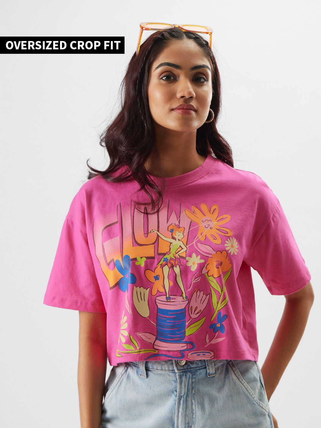 Buy Disney Tinker Bell Glow Women Oversized Crop Tops Online