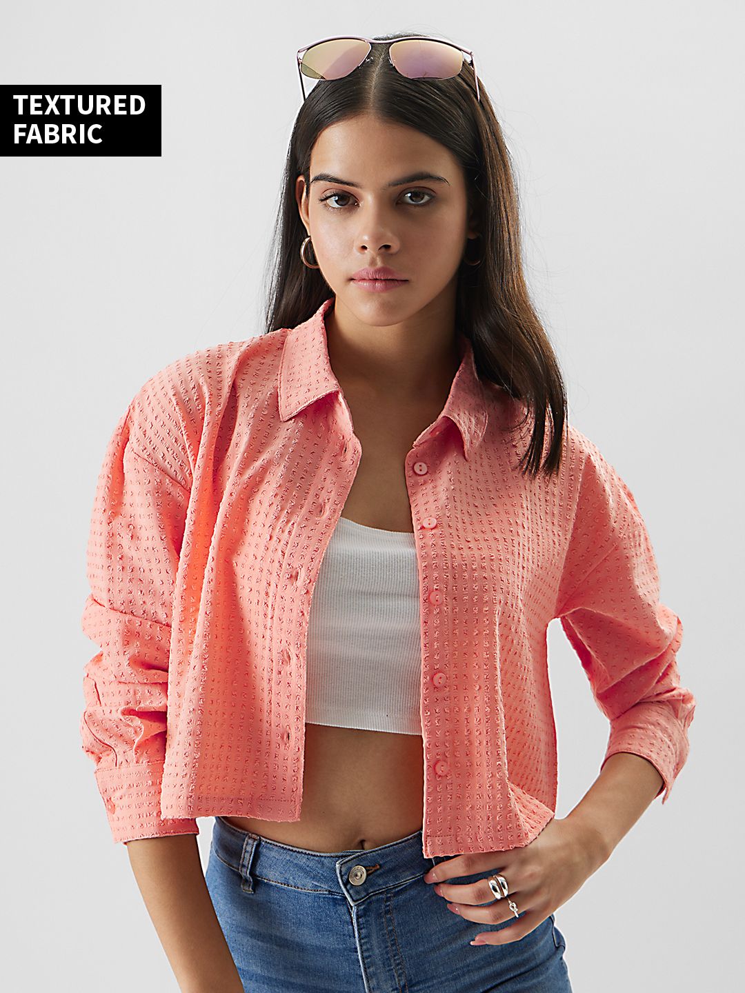 Buy Solids Peach Women Crop Shirts Online at The Souled Store.