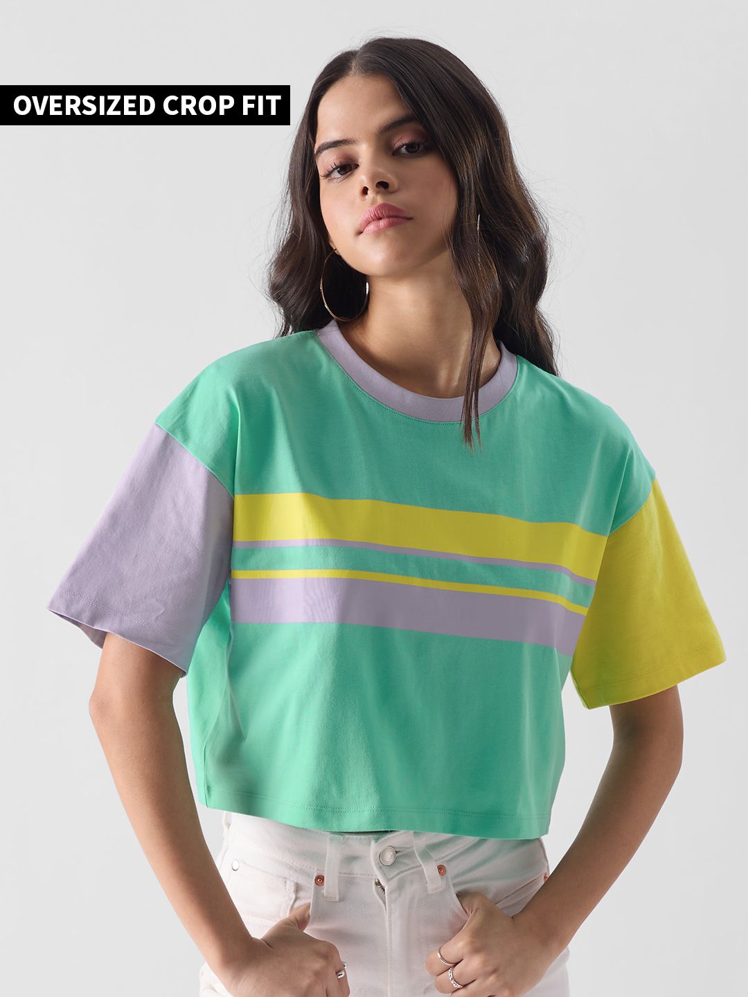 Buy TSS Originals Limelight Lavender Women Oversized Crop Tops Online
