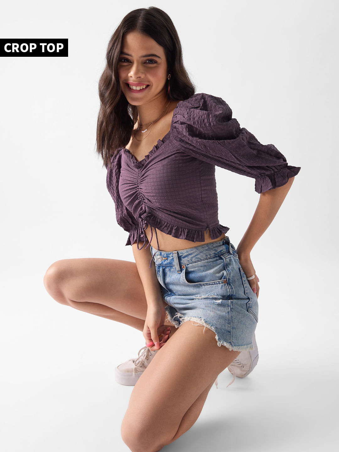 Buy Solids: Mauve Women Cropped Tops Online