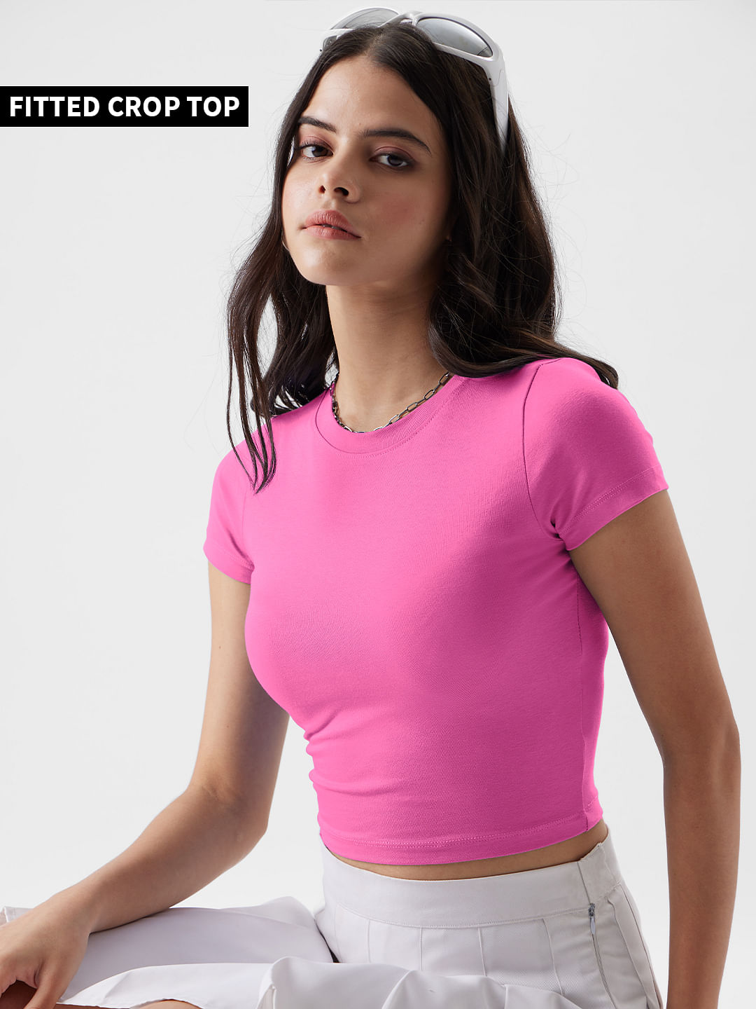 Buy Solids: Roseate Blue Women Cropped Tops Online