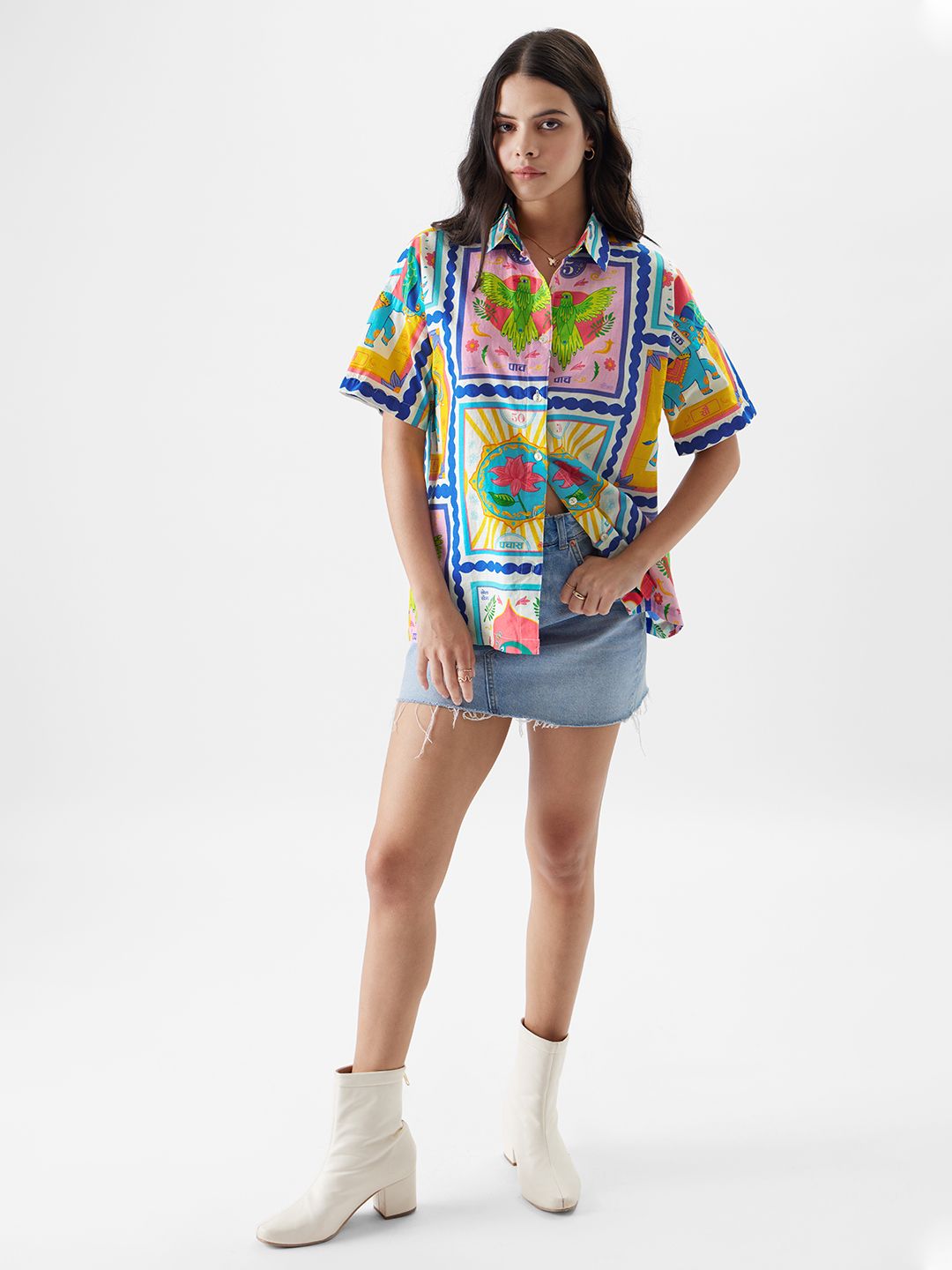 TSS Originals: Vintage Stamps Women Boyfriend Shirts price