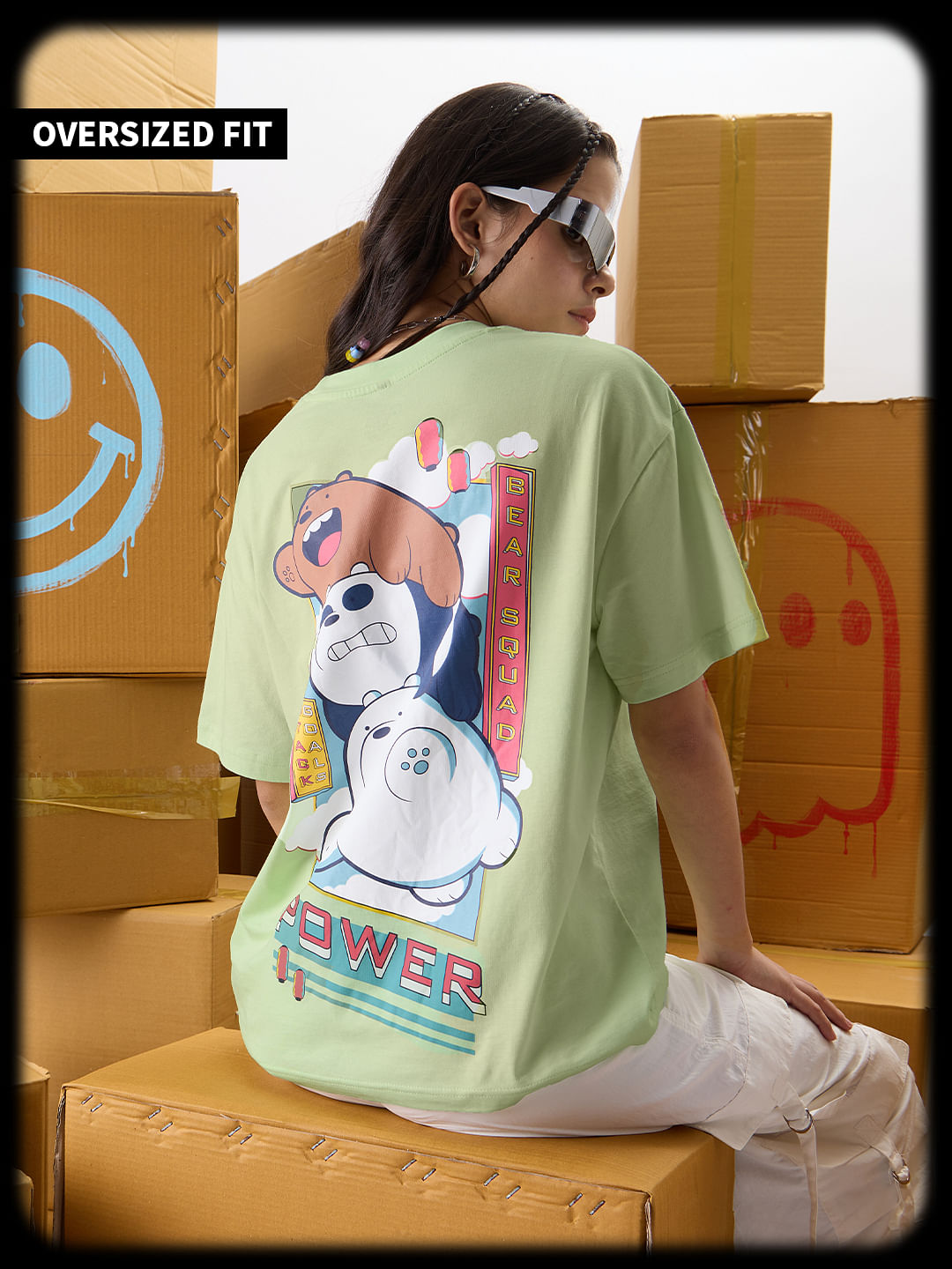 Buy We Bare Bears: Squad Women Oversized T-Shirts Online