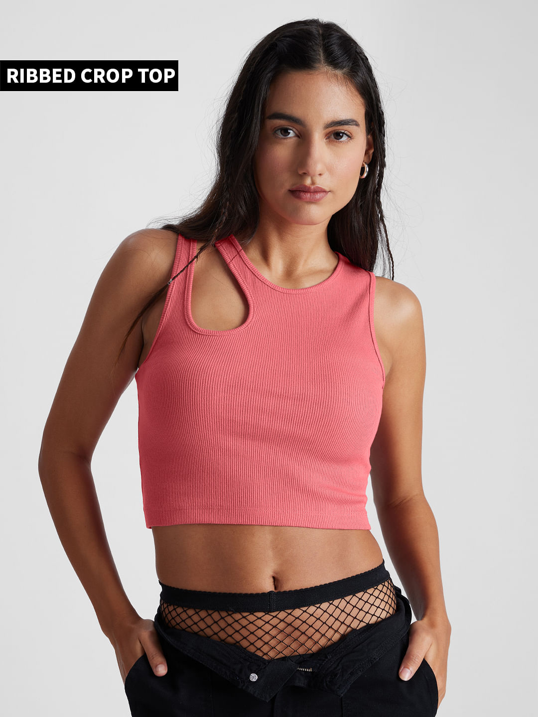 Buy Solids: Coral Pink Womens Tank Top online at The Souled Store.
