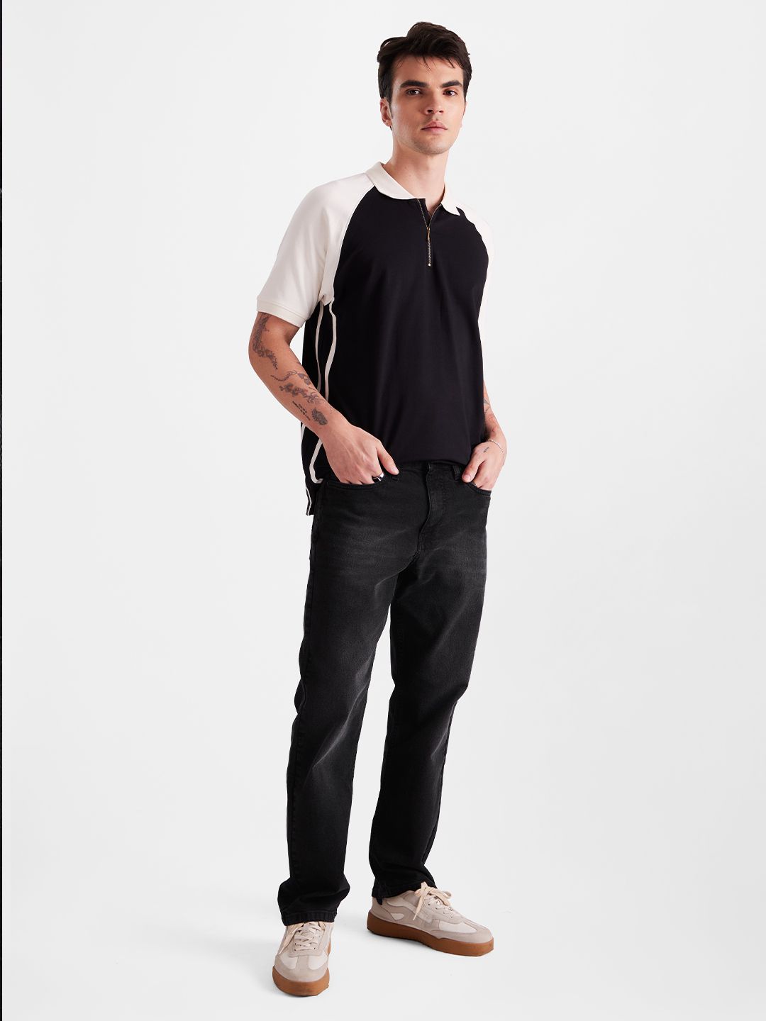 Solids: Raven Black (Straight Fit) Men Jeans price
