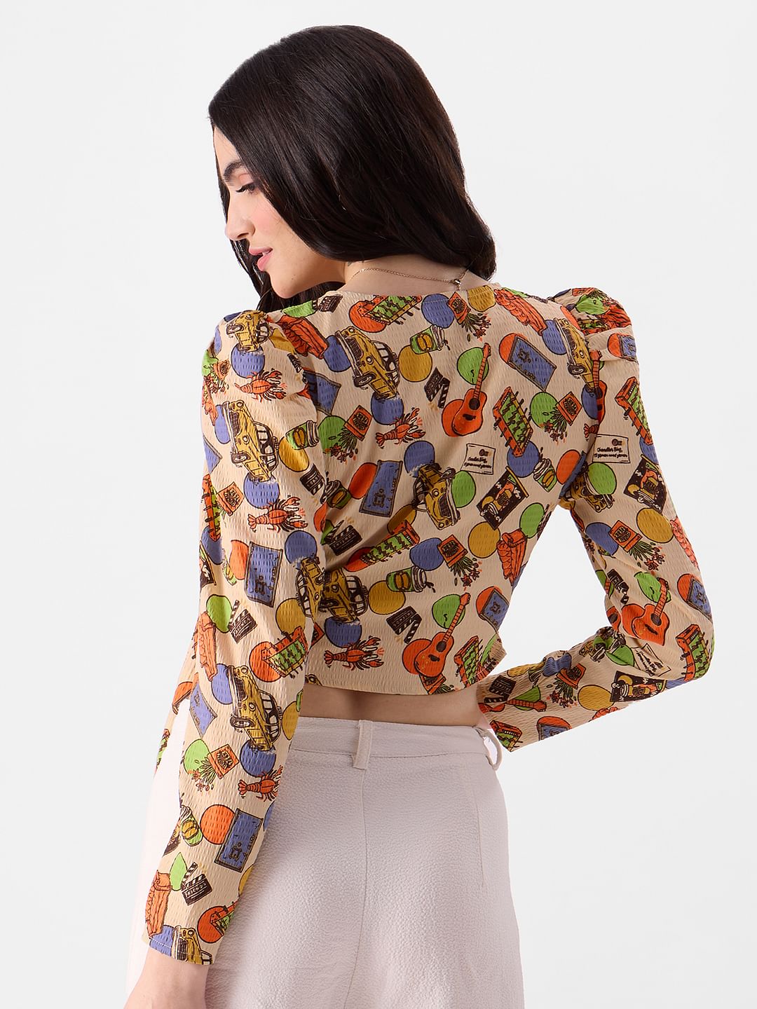 Buy Wrap Top Friends Doodle Women Cropped Tops Online At The Souled Store