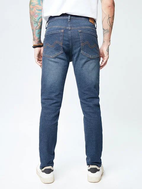 Buy Solids: Dark Blue (Slim Fit) Men Jeans Online