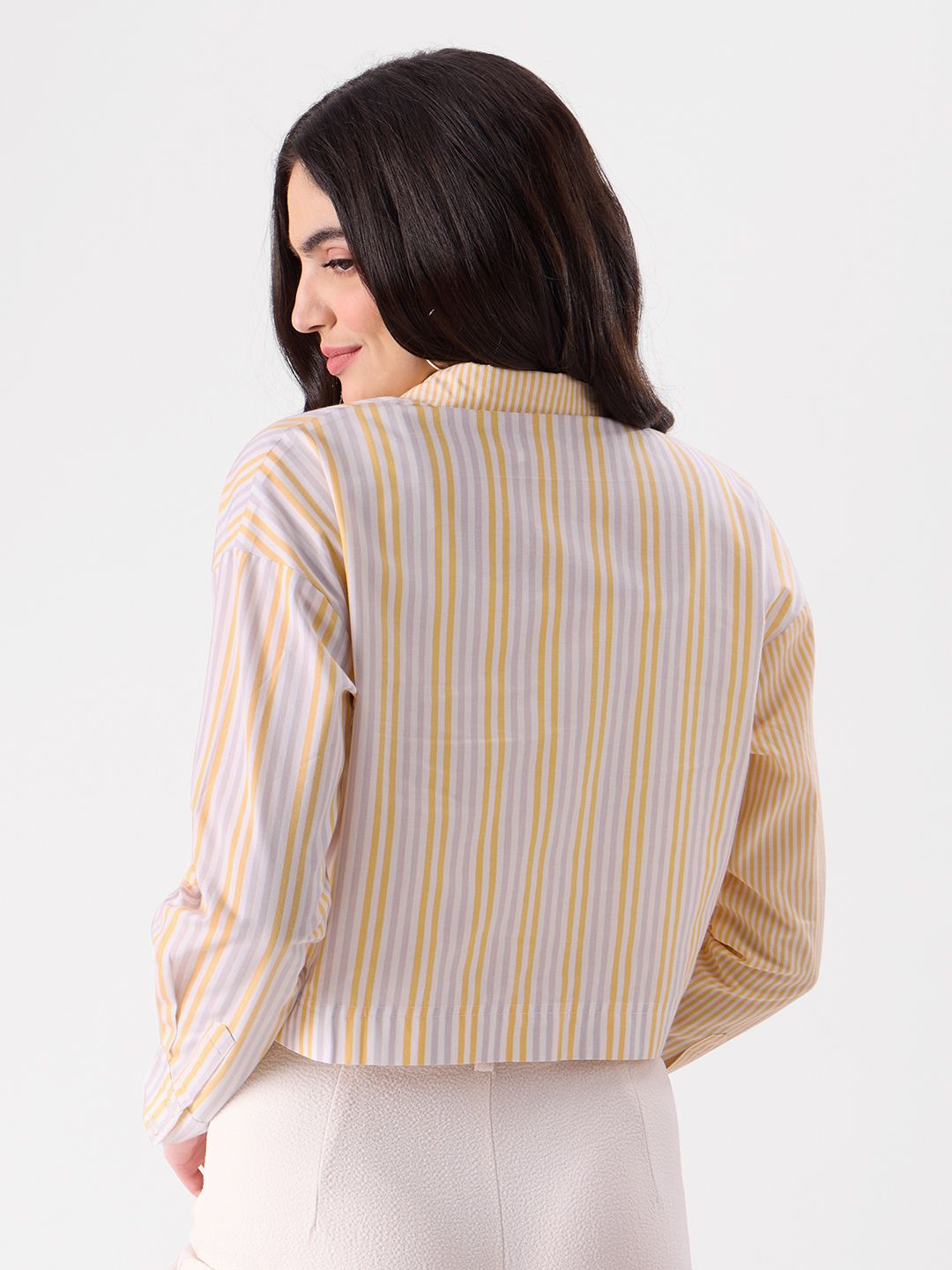 Buy Stripe Shirt: Lemon Drop Women Boxy Fit Shirts