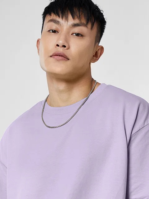 Buy Solids: Deep Lavender Oversized T-Shirts Online