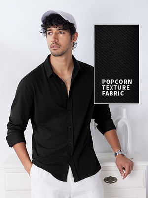 Textured Shirt: Black Men Textured Shirts Online