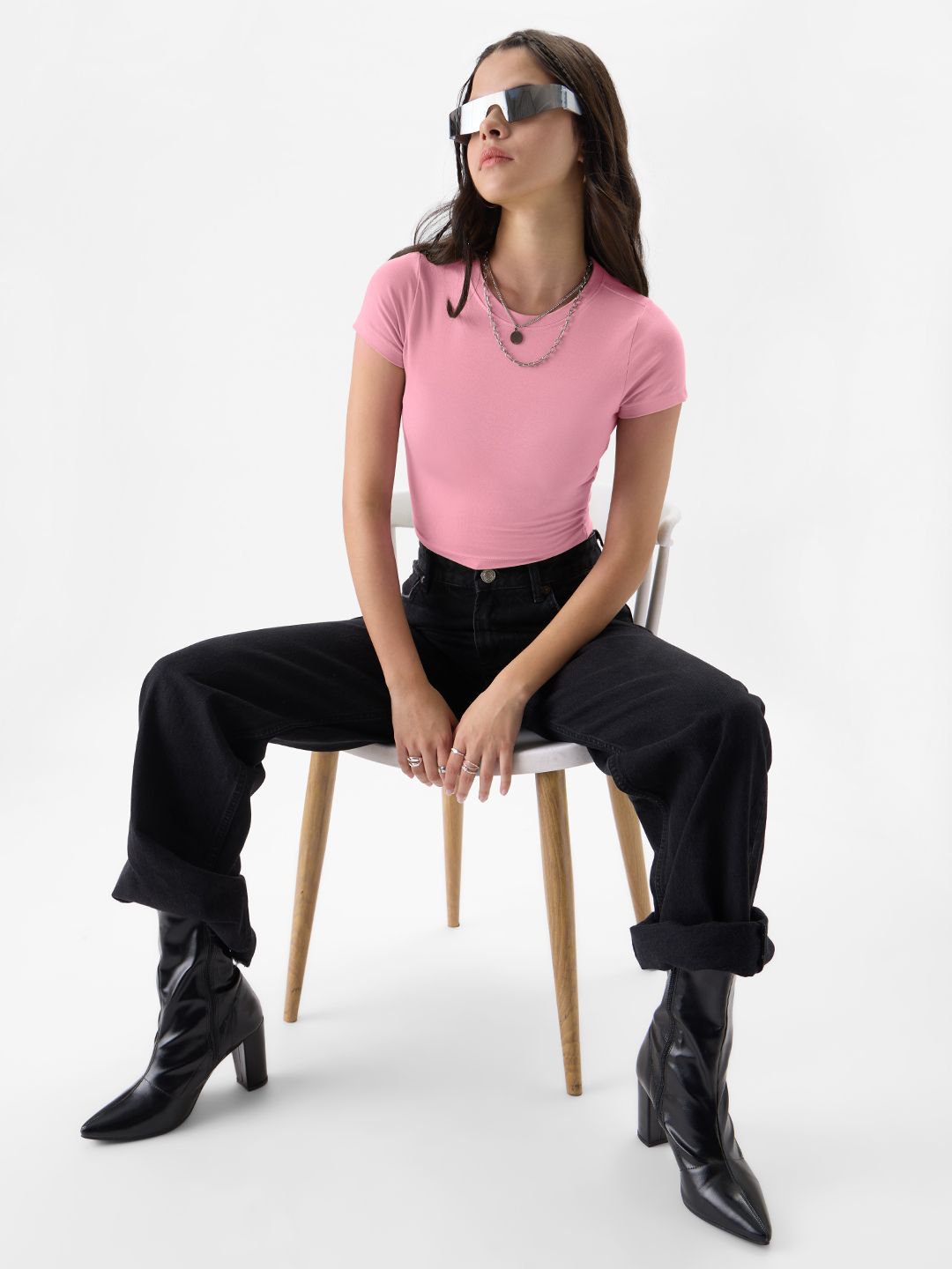 Essential Solids: Candy Pink Women Cropped Tops price