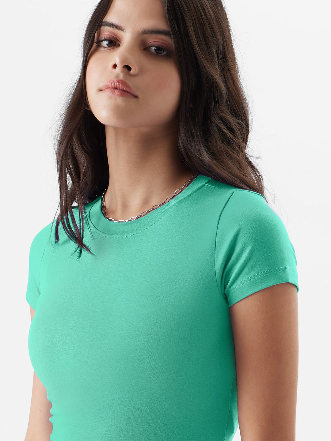 Essential Solids: Apple Mint Women Cropped Tops online