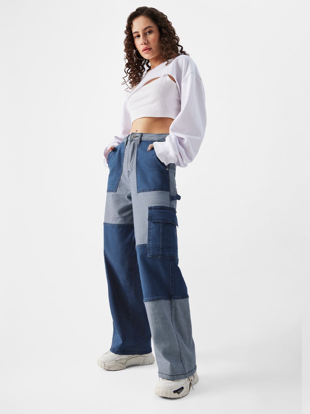 Buy Solids Cool Blues (Colourblock) Women Jeans Online
