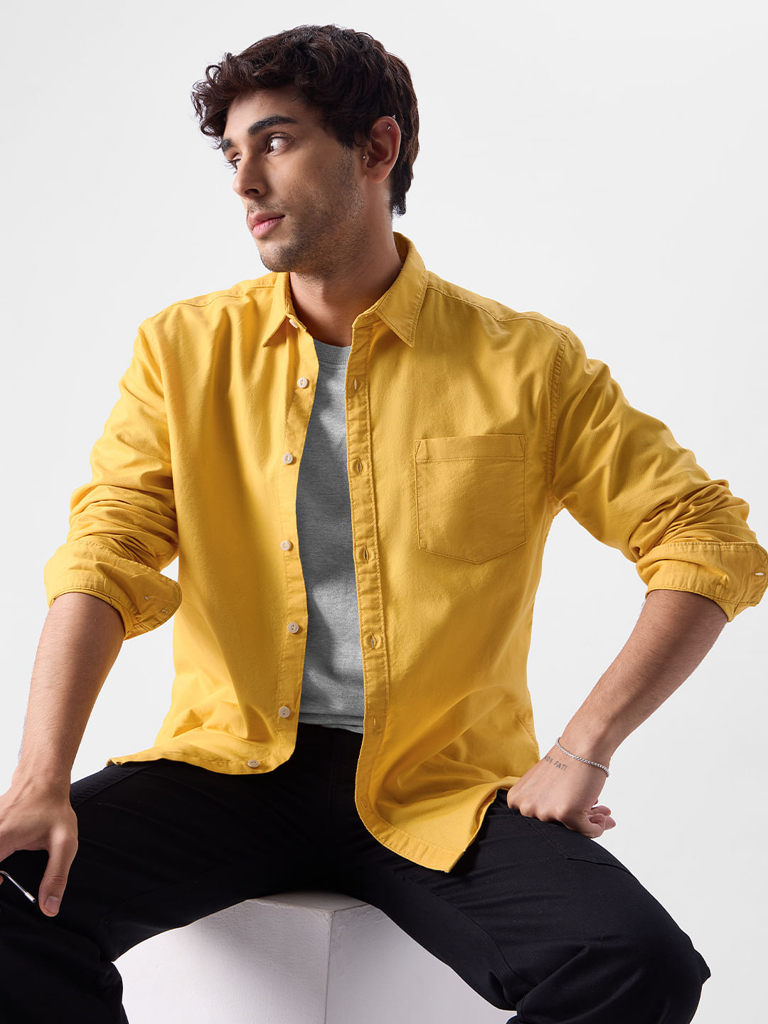 Buy Solids: Amber Gold Shirts Online