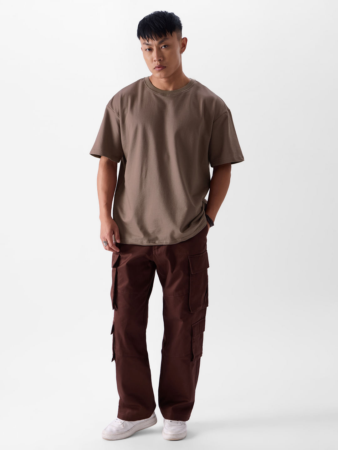 Shop for Solids: Brown Sugar Oversized T-Shirts Online
