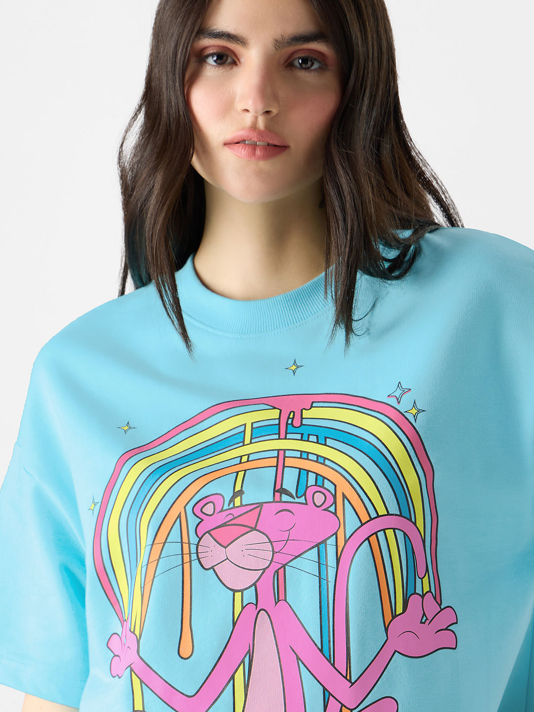 Buy Pink Panther: The Art Of Chilling Women Oversized T-Shirts Online