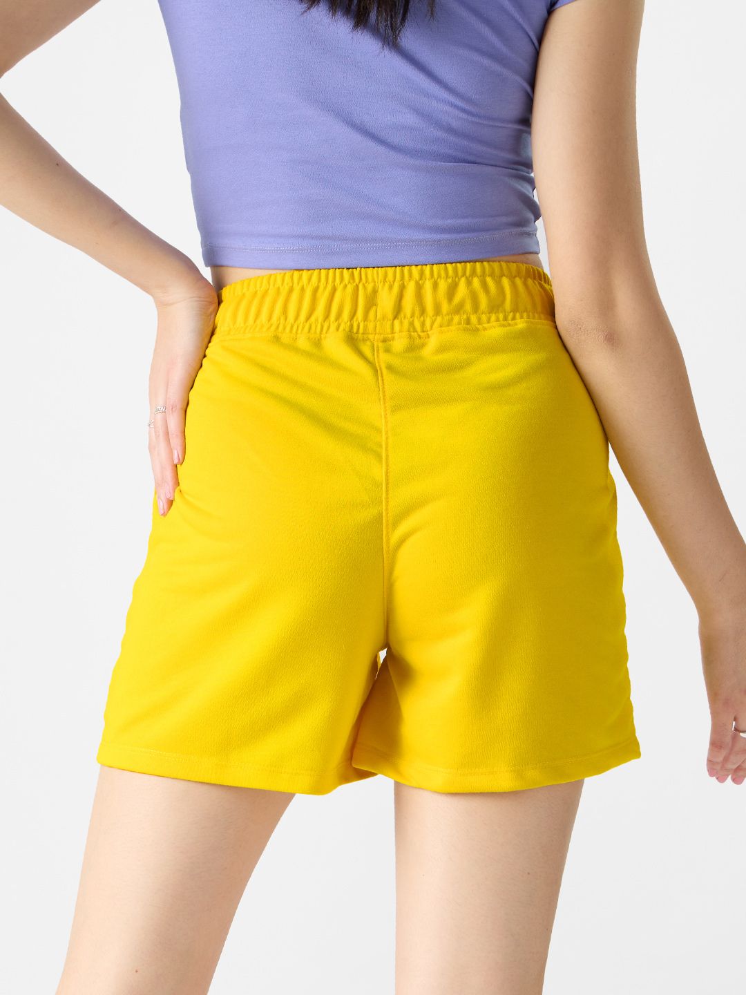 Buy Solids Yellow Women Lounge Shorts Online