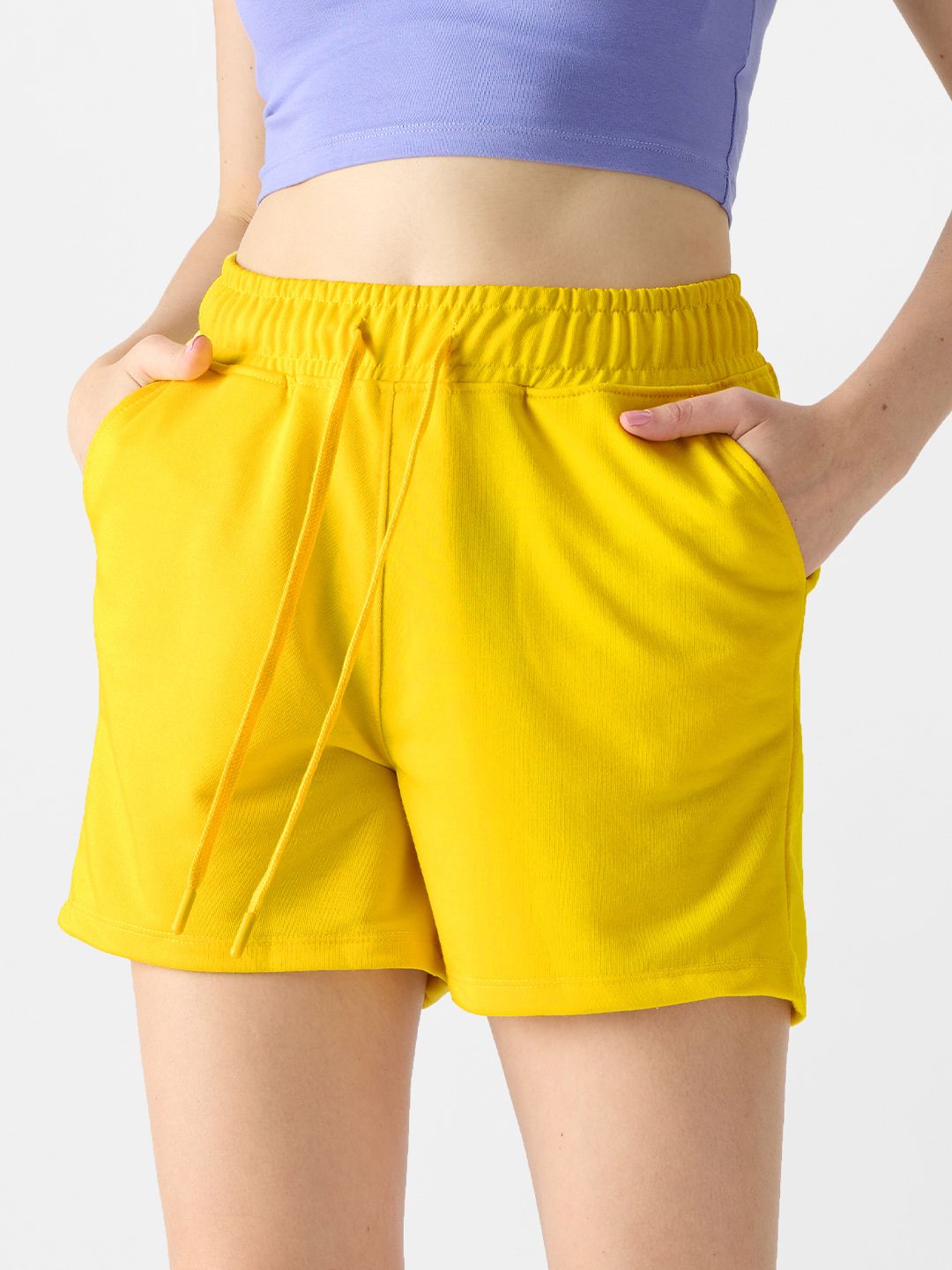 Buy Solids Yellow Women Lounge Shorts Online